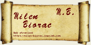 Milen Biorac vizit kartica